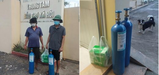 Tặng 2 bình oxy 10 lít đến trung tâm bảo trợ xã hội tỉnh An Giang